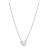 Collier argent rhodié coeur nacre et pierres blanches