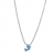 Collier argent rhodié enfant dauphin bleu rhodié réglable 36+3cm