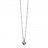 Collier argent rhodie et coeur diamant reglable 43+3cm