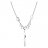 Collier argent rhodié forme Y avec pampilles coeurs