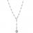 Collier argent rhodié forme Y pendant boules diverses tailles