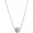 Collier argent rhodié grosse boule pierres blanches 38+5cm