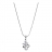 Collier argent rhodié maille forçat avec motif<a title='composition florale pour la saint-valentin' href='http://www.familyby.com/boutiques/detailCategorie/4211' style='text-decoration:none; color:#333'><strong> fleur</strong></a> pierres bla