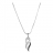 Collier argent rhodié motif courbé et pierres blanches et noires