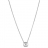 Collier argent rhodié pendant pierre carré blanche 45cm réglable