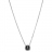 Collier argent rhodié pendant pierre carré noire 45cm réglable 4