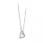 Collier argent rhodié pendentif coeur pierres blanches 42cm