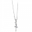 Collier argent rhodié pendentif danseuse pierres blanches 42cm