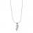 Collier argent rhodié pendentif feuille pierres blanches