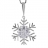 Collier argent rhodié pendentif Flocon de Neige