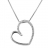 Collier argent rhodié pendentif gros coeur pierres blanches