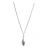 Collier argent rhodié perle imitation et pierres blanches