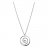 Collier argent rhodié spirale et perle blanche imitattion