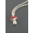 Collier au charms champignon et noeud rouge