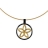 Collier bicolore câble et pendentif rond cadre noir motif<a title='composition florale pour la saint-valentin' href='http://www.familyby.com/boutiques/detailCategorie/4211' style='text-decoration:none; color:#333'><strong> fleur</strong></a>