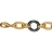 Collier bicolore mailles rondes et noir 45cm