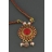 Collier CALVI cordon rosace rouge