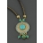 Collier CALVI cordon rosace turquoise