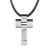 Collier caoutchouc pendentif croix articulée