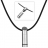 Collier cordon caoutchouc noir avec pendentif tube en acier