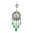 Collier cordon noir et pendentif argent aventurine et oxydes