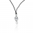 Collier cordon noir et pendentif argent et oxydes