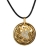 Collier cordon noir + pend.rond filet noir +oxydes plaqué or