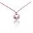 Collier cordon rose pendentif argent