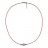 Collier cordon rouge boule givrée argent rhodié