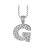 Collier en argent rhodié avec pendentif initiale G