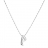 Collier fin chaine + pend.moderne oxyde zirconium argent rhodié