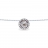 Collier or gris diamant entourage topaze blanche