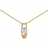 Collier or jaune fantaisie oxyde blanc