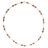 Collier or tube avec perle couleur chocolat