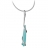 Collier + pendentif perle longue bleue 42cm