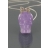 Collier pendentif tête de mort violet à noeud