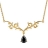 Collier plaqué or maille forcat et zirconia noir taille poire