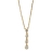 Collier plaqué or pendant 4 pierres rondes blanches 41cm