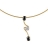 Collier plaqué or pendant câble et pendentif zig zag 2 pierres n