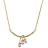 Collier plaqué or pendentif trio zirconias ciel lavande rose