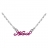 Collier prénom fuschia découpe anglaise maille 1+1 - 2mm