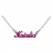Collier prénom fuschia découpe anglaise maille 1+1 - gros modèle