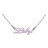 Collier prénom rose découpe anglaise maille 1+1 - gros modèle