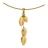 Collier rigide omega + pend.4 feuilles plaqué or