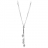 Collier y 2 fils boules tt argent 42cm argent