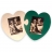 Country Living Cadre Puzzle en bois - Coeurs Naturel / Vert : 2 Photos 10 x 15 cm