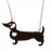 Cute Sausage Dog Necklace Black