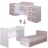 ENSEMBLE CONVERTIBLE ISSY CONFIGURATION 1 COULEUR BLANCHE ET CERISE