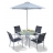Ensemble de terrasse complet : table chaises et parasol
