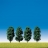Faller Modélisme accessoires de décor H0 - Végétation - Arbres : 4 arbres avec feuilles